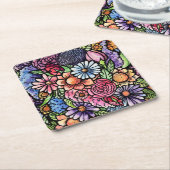 フローラブーケ春花 スクエアペーパーコースター (アングル)