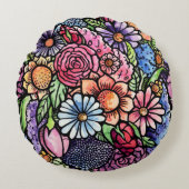 フローラブーケ春花 ラウンドクッション (正面)