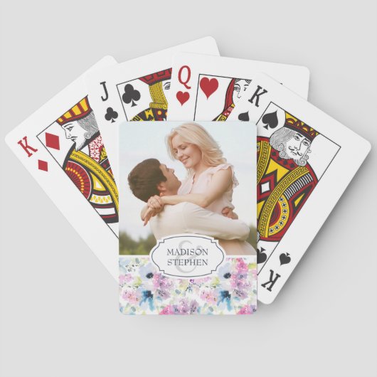 フローラブーケ水彩結婚写真 トランプ (裏面)