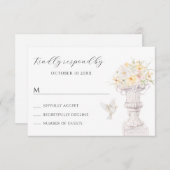 フローラブーケ水彩色 出欠カード (正面/裏面)