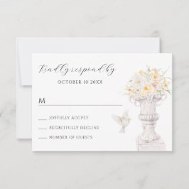 フローラブーケ水彩色 出欠カード