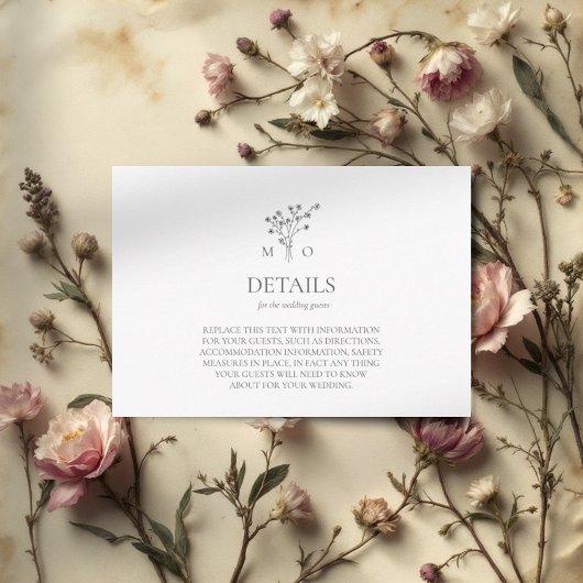 フローラブーケ結婚ミニマル囲みカード エンクロージャーカード