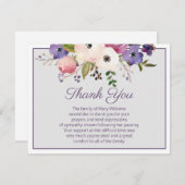 フローラブーケ葬儀サンキューノートカード サンキューカード (正面/裏面)