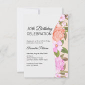 フローラブーケ誕生日 招待状 (正面)