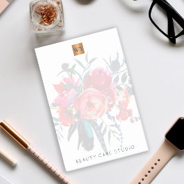 フローラブーケ金属金ゴールドモノグラムの銅 ポストイット