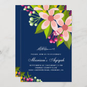 フローラブーケ鮮やかーベビーガールアキカ 招待状 (正面/裏面)