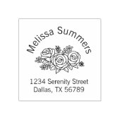 フローラブーケ、バラフラワーアーチアドレス ラバースタンプ (インプリント)