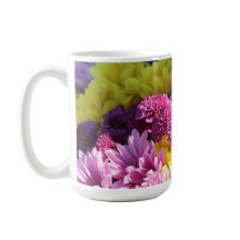 フローラブーケ、ピンク&イエローデイジー