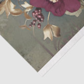 フローラブーケ、マルーンレッド、グリーンと金ゴールド 薄葉紙