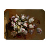 フローラブーケ – ヴィンテージオランダファインアートスチルライフ マグネット (横)