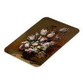 フローラブーケ – ヴィンテージオランダファインアートスチルライフ マグネット (左側)