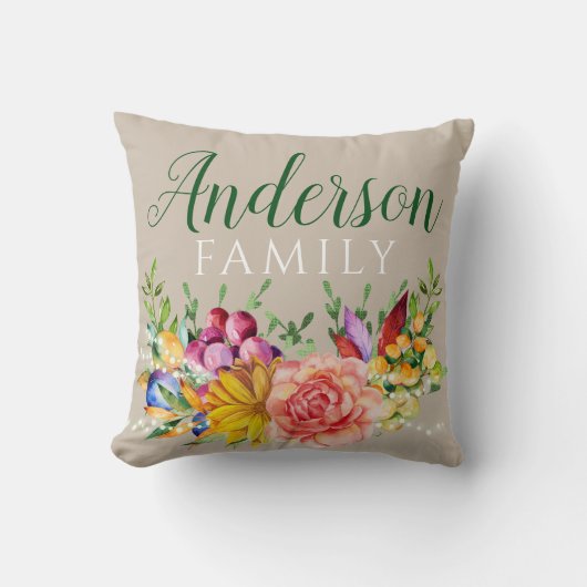 フローラブーケ（姓） クッション (正面)