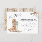 フローラブーツカウボーイウェスタンメニュー選択RSVPカード 招待状 (正面/裏面)