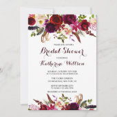 フローラブ素朴ルガンディマルサラ秋ブライダルシャワー 招待状 (正面)
