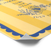 フローラブ縁どルストライプ結婚の歓迎 ポスター (角)