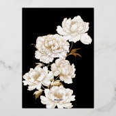 フローラプニーズホワイトゴールデンエレガントブライダルシャワー 箔招待状 (裏面)