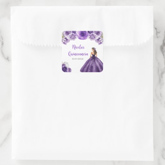 フローラプリンセスでダークパープルドレスキンセアニェラ スクエアシール (バッグ)