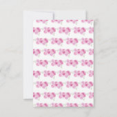 フローラプリンセスで軽いピンクのドレスの食事の選択 出欠カード (裏面)