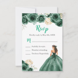 フローラプリンセスのダークグリーンドレス 出欠カード