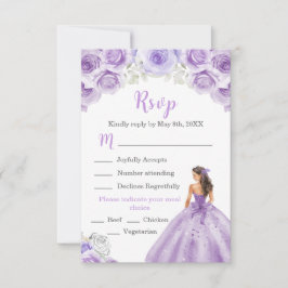 フローラプリンセスのパープルドレスの食事の選択 出欠カード