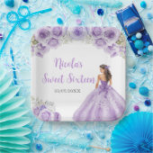 フローラプリンセスのパープルドレスSweet sixteen ペーパープレート (パーティー)