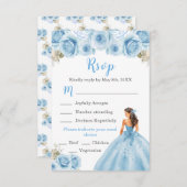 フローラプリンセスのライトブルードレスの食事の選択 出欠カード (正面/裏面)