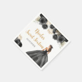 フローラプリンセスインブラックドレスSweet sixteen スタンダードカクテルナプキン (角)