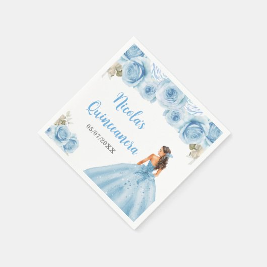 フローラプリンセスインブルードレスキンセアニェラ スタンダードカクテルナプキン (角)