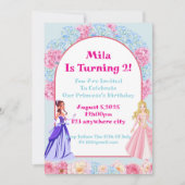 フローラプリンセスガールピンク誕生日の招待状 招待状 (正面)