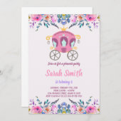 フローラプリンセスキャリッジ誕生日招待状 招待状 (正面/裏面)