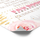 フローラプリンセススワン1th誕生日マイルストーンボード ポスター (角)