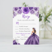 フローラプリンセスダークパープルのドレスの食事の選択 出欠カード (スタンド正面)