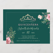 フローラプリンセスティアラエレガントグリーンキンセアニェラ 招待状 (正面/裏面)