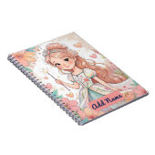 フローラプリンセスノートブック – 編集可能な名前 ノートブック (右側)