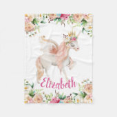 フローラプリンセスユニコーンガールズブランケット フリースブランケット (正面)