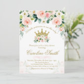 フローラプリンセス金ゴールドクラウンベビーシャワー招待状 招待状 (スタンド正面)