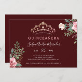 フローラプリンセスtiara burgundyキンセアニェラ 招待状 (正面/裏面)