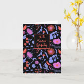 フローラプリントカスタムメッセージ内部悔やみや弔慰 カード (黄色い花)