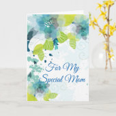 フローラプリント名前をカスタムするカード – 母のデイカード カード (黄色い花)