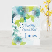 フローラプリント名前をカスタムするカード – 父のデイカード カード (黄色い花)