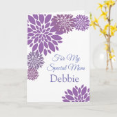 フローラプリント名前をカスタムする誕生日カード – マムカード カード (黄色い花)