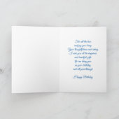 フローラプリント名前をカスタムする誕生日カード – 妻カード カード (内部)