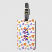 フローラプリント独身のサイド荷札（カードスロット付） ラゲッジタグ (正面縦)