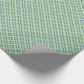 フローラプリント、コバルトブルー、ライムグリーン ラッピングペーパー (角)