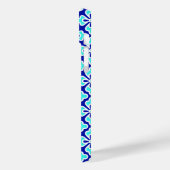 フローラプリント、ターコイズ、コバルトブルー Case-Mate iPhoneケース (裏面 / 左)