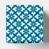フローラプリント、ターコイズ、藍 フェイバーボックス (上部)