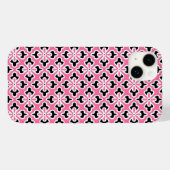 フローラプリント、ピンク、白黒 Case-Mate iPhoneケース (裏面 (横))