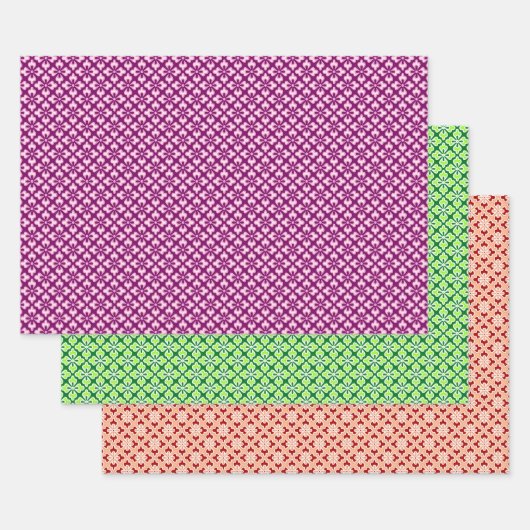 フローラプリント、プラム、玉、桃ラッピングPa ラッピングペーパーシート (セット)