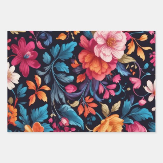 フローラプリント ラッピングペーパーシート (正面)