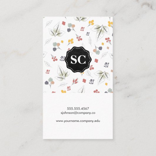 フローラプリント 名刺 (裏面)